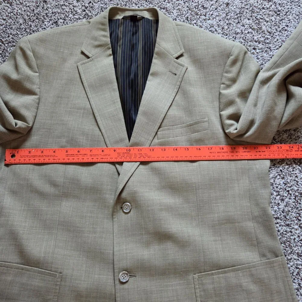 Kroon K3 Sport Coat Blazer Men’s Sz 46R Wool Linen Blend Beige Pockets Lined